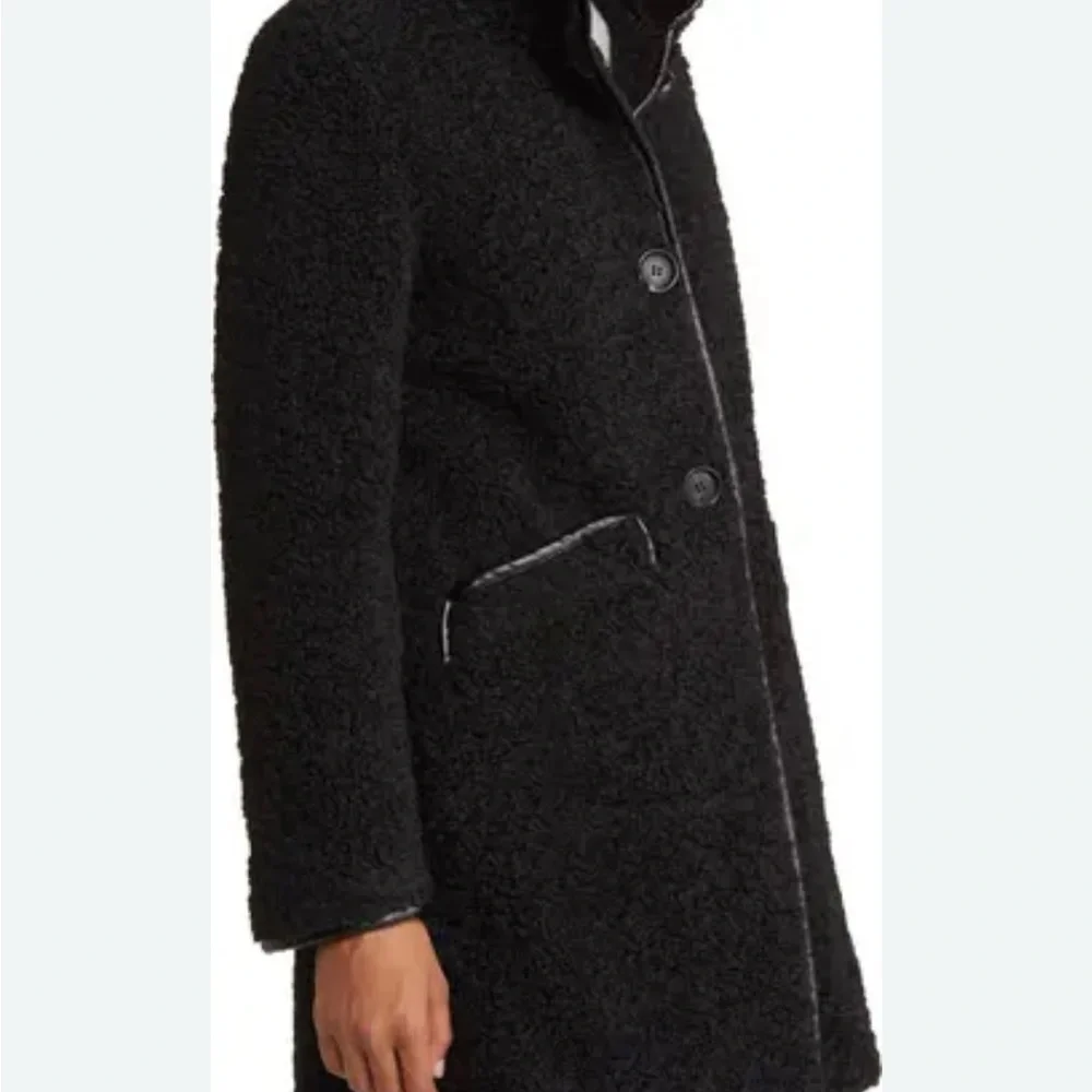 SAM EDELMAN
Stand Collar Faux Shearling Coat - Black - Picture 1 of 6